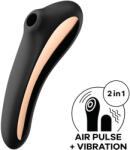 Satisfyer Dual Kiss - вибратор за вагина и клитор - акумулаторен - черен