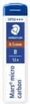 STAEDTLER Grafitbél, B, 0, 5mm, STAEDTLER "Mars Micro Carbon 250", 12szál/tubus (250 05-B) - mystock
