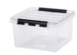 Smartstore Műanyag tárolódoboz, 8 liter, fekete fogantyúkkal, SMARTSTORE Classic 12, átlátszó