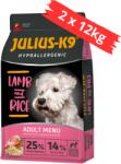 Julius-K9 Adult Hypoallergenic bárány, rizs Ételallergiás felnőtt kutyák részére 2x12kg