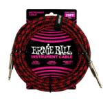 Ernie Ball 6398 fekete-piros szövetkábel 7.5m