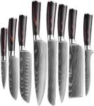 HARAHU BL-29418 Késkészlet - 8db/Fekete/Barna/Tip2 KP29418