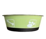 Nunbell Kisállat rozsdamentes fém tál műanyag burkolattal-L - Zöld