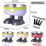 Nunbell Lábacskás Emelt Kisállat Etető és Itató Tál 2 az 1-ben - Piros