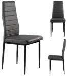 ModernHOME 4 db asztali szék műbőr kárpittal, 98x43x41 cm, sötét szürke (DC855-4 GREY)
