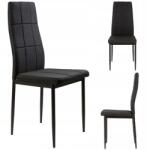 ModernHOME 4 db asztali szék szövet kárpittal, 98x42x42 cm, fekete (DC860-4 BLACK)