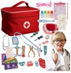 Kruzzel Gyermek orvosi-fogorvosi játék készlet, 40 db-os, hordozható elsősegély táska (00024782)