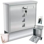 Malatec Rozsdamentes acél postaláda újságtartóval, szürke A4-es, ezüst 30, 7×34 cm (00001187)