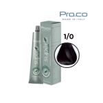 Pro.co Vopsea de par profesionala - fara amoniac - SUPERB - PROCO - 100 ml - 1 0 NEGRU (U1/0)