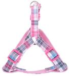 Nobleza Rózsaszín kockás mintás textil kutyahám "L" méret, (Sz2.5 cm x H50-70 cm) (017096_R)