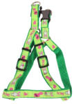Nobleza Zöld színű színes mintás textil hám "XS" méret (Sz1.0 cm x H25-40 cm) (017195_Z)