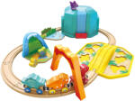 Hape Set trenulet din lemn cu dinozauri Hape 27 piese (E3828A) Trenulet