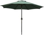 Flippy Kerek napernyő teraszra vagy kertre, KeepHome, átmérő 2, 70 m, magasság 2, 80 m, 9 kar, hajtókar, rúd átmérője 35 mm, dönthető, zöld