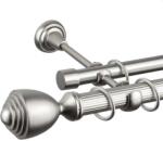  Pluton Dupla Galériás Függönyrúd - 320 cm - Ezüst