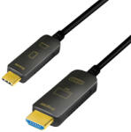 LogiLink USB 3.2 Gen2 Type-C kábel, C/M-HDMI/M, 4K/60 Hz, AOC, 15 m