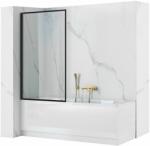 Rea Lagos Fürdőkádparaván - Forgatható - Fekete - 70 cm