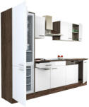 Leziter Yorki 280 konyhablokk yorki tölgy korpusz, selyemfényű fehér fronttal alulfagyasztós hűtős szekrénnyel (L280YFH-AF)