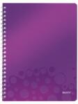 Leitz Wow spirálfüzet, A4, vonalas, 80 lap, lila (LZ46370062)