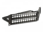 Delock 19 Keystone Patch Panel 48 port húzásmentesítővel, 2U ferde fekete