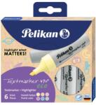 Pelikan Textmarker 490 ECO, 6 Culori Pastel, in Cutie de Carton (HRZ-823432)