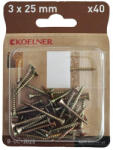 KOELNER 3x25 mm-es faforgácslapcsavar 40db/bliszter (B-UC-3025) (51624)
