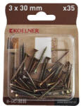 KOELNER 3x30 mm-es faforgácslapcsavar 35db/bliszter (B-UC-3030) (51625)