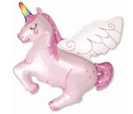 Flexmetal Fólia lufi, nagyforma, szárnyas unikornis, pink, 24