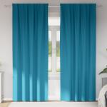 vidaXL Завеси за затъмняване с пръстени 2 бр. Тюркоаз 245 x 140 см (4107531)