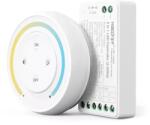 Mi-Light FUT035SA+ SLIM 2 az 1-ben Dimmer/CCT LED vezérlő, 12A, 12-24V DC, fehér touch mágneses fali távirányítóval (FUT035SA+)
