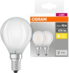 OSRAM Base matt üveg búra, 4W, 470lm, 2700K, E14 LED kisgömb izzó 2 db