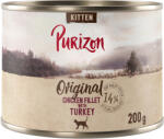 Purizon 6x200g Purizon Kitten - gabonamentes nedves macskatáp - Csirkefilé pulykával