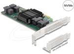 Delock PCI Express x8 Card - 4 x belső NVMe SFF-8643 - alacsony profilú formatényező v2 (90585)
