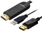 PremiumCord HDMI 2.0 DisplayPort 1.2/1.2a Átalakító Fekete 2m kportad21 (kportad21)