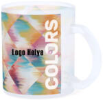 Makito Prémium logózott, fényképes üveg bögre, egyedi grafikával 350 ml opál fehér (1759)