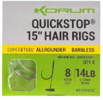 Korum 38cm Big Fish Hair Rigs W Quickstops Size 10 Füles Szakáll Nélküli Monofil Előkötött Horog (K0310053)