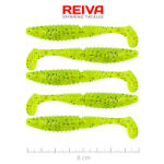 Reiva Zander Power Shad 8cm 3, 18gr 5db/cs (Fluo Zöld Flitter II. ) Plasztik csali (9901-803)