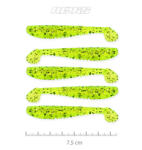 Nevis Impulse Shad 7, 5cm 3, 05gr 5db/cs FluoZöld Flitter Plasztik csali (9721-823)