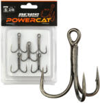 Nevis Powercat Treble Hook TR-21 Fekete 2/0 5db/csomag Füles Szakállas Ragadozó halas horog (5655-002)