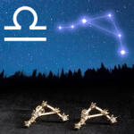  Mérleg Arany tónusú Emporia Ötvözetű Fülbevaló Fehér Emporia® Kristállyal, LGP0257