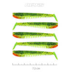 Nevis Impulse Shad 7, 5cm 3, 05gr 5db/cs Zöld-Narancs Flitter Plasztik csali (9721-846)