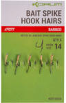 Korum Bait Spike Hook Hairs Barbed 14 Füles, Szakállas Csalitüskés Horog 5db (K0310324)