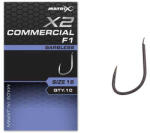 Matrix X2 Commercial F1 16 Barbless Lapkás, Szakáll Nélküli Horog 10db (GHK172)