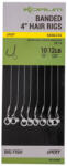 Korum Banded Hair Rigs 12 Barbless Szakáll Nélküli, Füles Monofil Előkötött Horog 8db (K0310308)