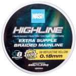 Nash Highline Extra Supple UV Yellow 0.18mm 1200m Fonott Főzsinór (T6031)