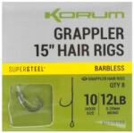 Korum Grappler Hair Rigs 38cm 10 Szakáll Nélküli Füles Monofil Előkötött Horog (K0310159)
