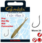 Gamakatsu Preda Booklet Dropshot Worm 39 #1 Előkötött Füles, Szakállas Ragadozó Halas Horog (140303-100-31)