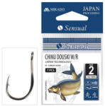 Mikado Chinu W/Ring 4 Füles, Szakállas Pontyozó Horog 10db (HS10026-4B)
