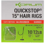 Korum 38cm Big Fish Hair Rigs W Quickstops Size 10 Füles Szakállas Monofil Előkötött Horog (K0310057)