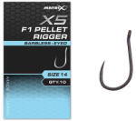 Matrix X5 F1 Pellet Rigger 14 Barbless Füles, Szakáll Nélküli Horog 10db (GHK183)