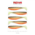 Reiva Flat Minnow shad 7, 5cm 5db/cs (Fekete-Fehér-Narancs) Plasztik csali (9902-803)